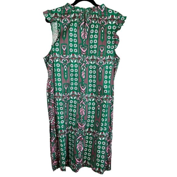 Charter Club Dress XL Green Midi Floral Boho Western Feminine Retro preppy girly - Picture 7 of 12